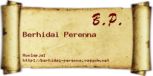 Berhidai Perenna névjegykártya